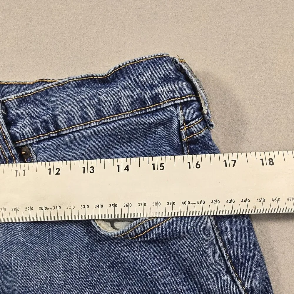 Levi's Mens 34x34 Blue Jeans 505 Regular Fit Straight Leg Medium Wash Denim